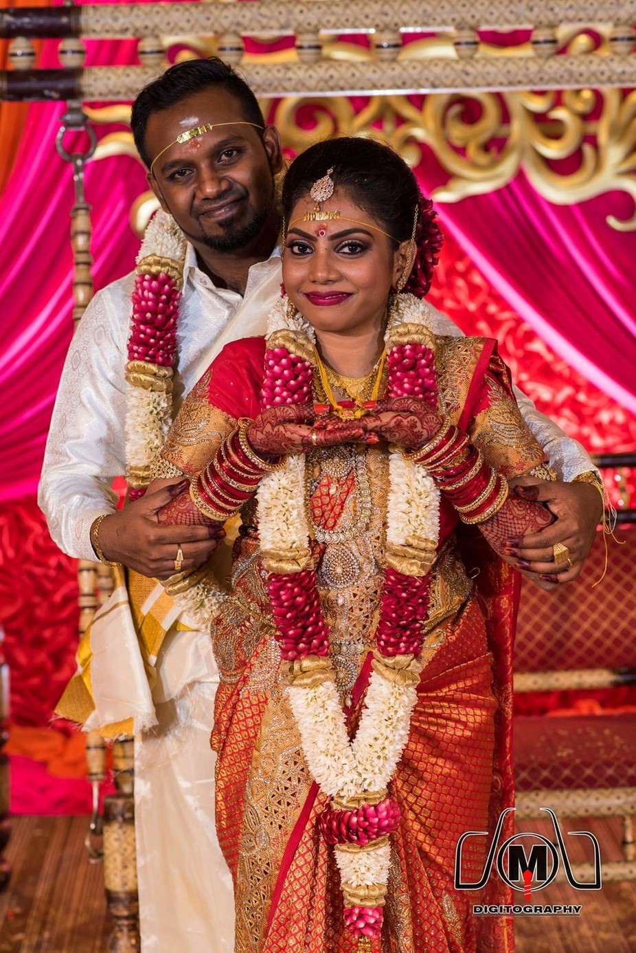 Newly Married Couple Pose by PuvenMohan 